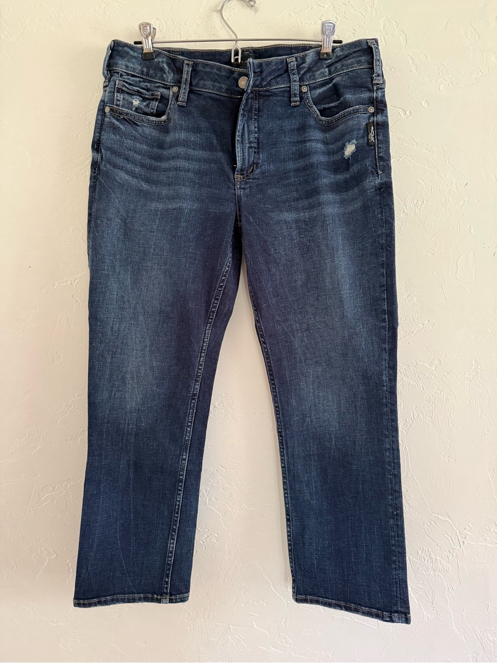 Silver Jeans Co Elyse Capri Dark Wash Denim Jeans Size 32